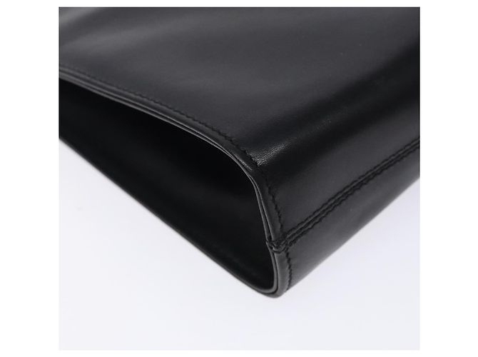 Borsa a Spalla in Pelle Gancini Chain di Salvatore Ferragamo Nero Oro Auth yk18587 - vista 14