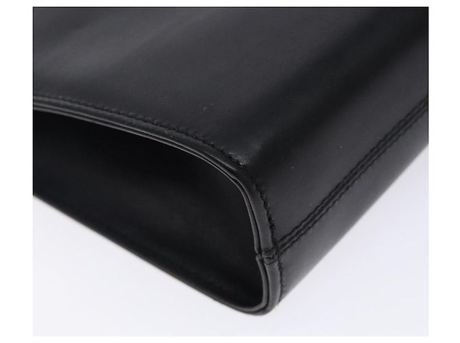 Borsa a Spalla in Pelle Gancini Chain di Salvatore Ferragamo Nero Oro Auth yk18587 - vista 16