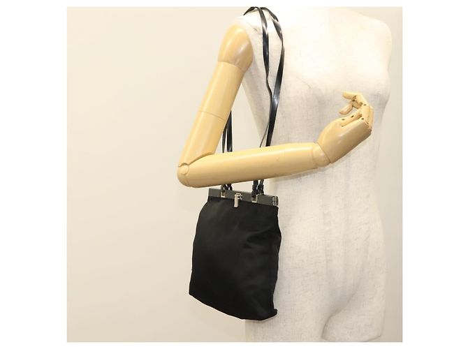 Borsa a Spalla PRADA Nylon Nero Argento Autentica 130183 - vista 24