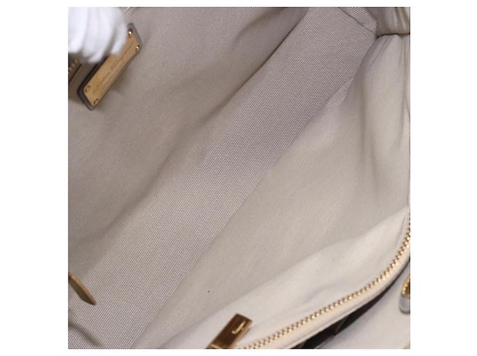 Borsa a mano Vala in pelle grigia e oro Salvatore Ferragamo Auth bs27995 Marrone D'oro - vista 11