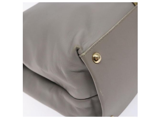 Borsa a mano Vala in pelle grigia e oro Salvatore Ferragamo Auth bs27995 Marrone D'oro - vista 14