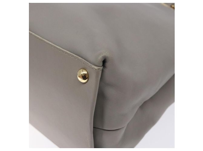 Borsa a mano Vala in pelle grigia e oro Salvatore Ferragamo Auth bs27995 Marrone D'oro - vista 15