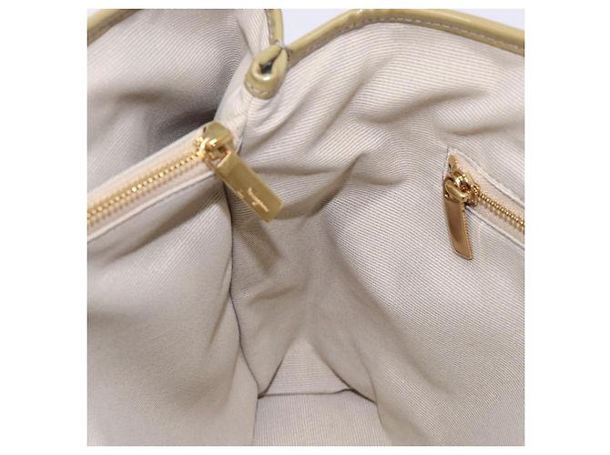 Borsa a mano Vala in pelle grigia e oro Salvatore Ferragamo Auth bs27995 Marrone D'oro - vista 19