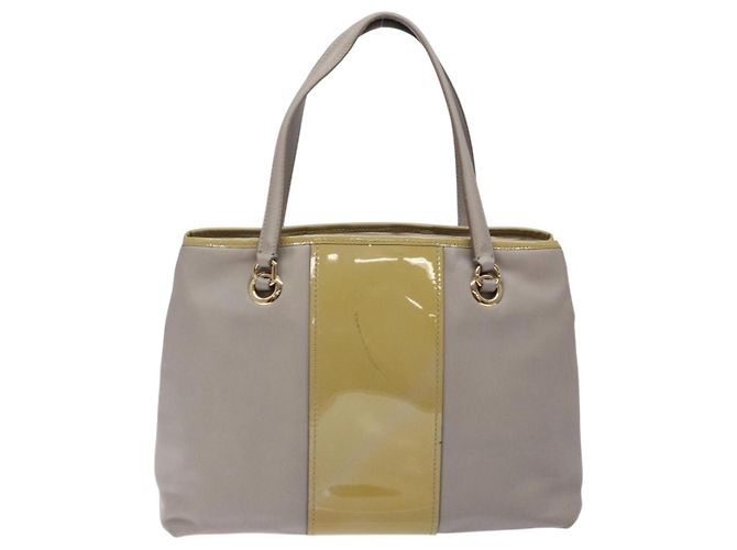 Borsa a mano Vala in pelle grigia e oro Salvatore Ferragamo Auth bs27995 Marrone D'oro - vista 2