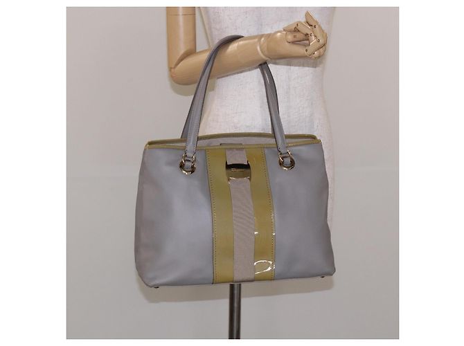 Borsa a mano Vala in pelle grigia e oro Salvatore Ferragamo Auth bs27995 Marrone D'oro - vista 23