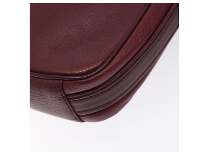 Borsa a Spalla Cartier in Pelle Bordeaux Oro Auth bs28003 D'oro Bordò - vista 15