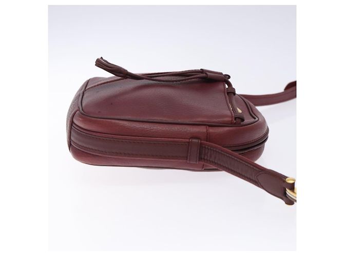 Borsa a Spalla Cartier in Pelle Bordeaux Oro Auth bs28003 D'oro Bordò - vista 3