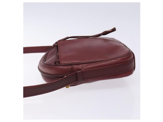 Borsa a Spalla Cartier in Pelle Bordeaux Oro Auth bs28003 D'oro Bordò - vista 4