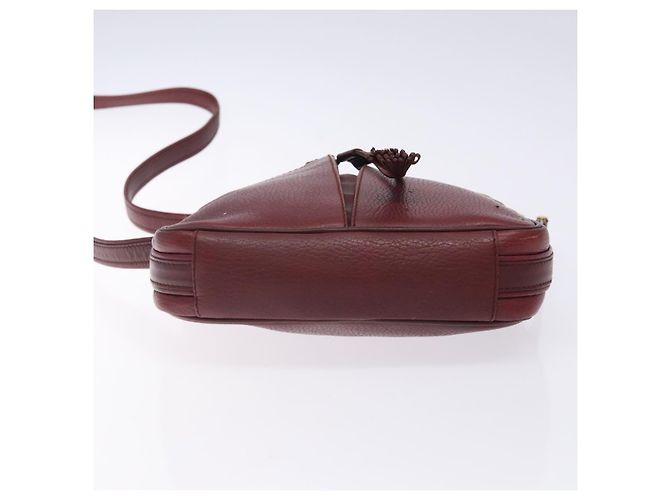 Borsa a Spalla Cartier in Pelle Bordeaux Oro Auth bs28003 D'oro Bordò - vista 5