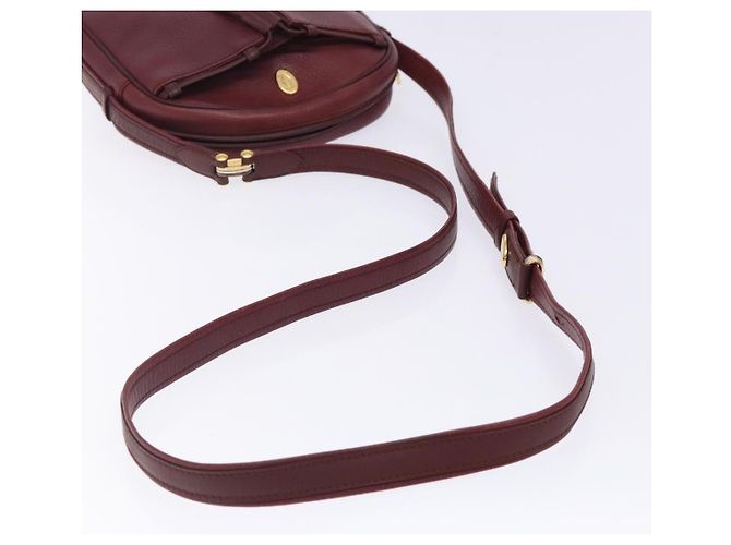 Borsa a Spalla Cartier in Pelle Bordeaux Oro Auth bs28003 D'oro Bordò - vista 7