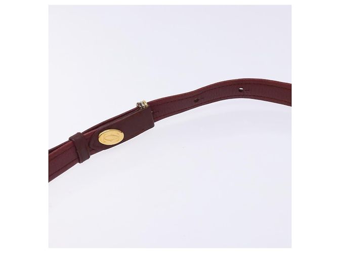 Borsa a Spalla Cartier in Pelle Bordeaux Oro Auth bs28003 D'oro Bordò - vista 8