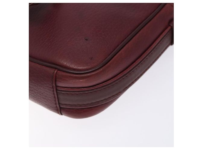 Borsa a Spalla Cartier in Pelle Bordeaux Oro Auth bs28003 D'oro Bordò - vista 9