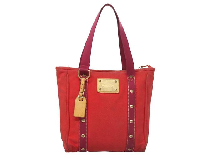 LOUIS VUITTON Antigua Cabas MM Borsa Tote Rossa M40034 LV Auth BA1930 Rosso - vista 2