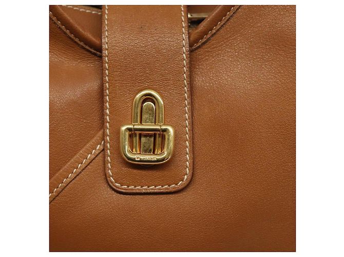 Hermès HERMES Borsa a Spalla Duska Pelle Marrone Oro Auth bs25701 D'oro - vista 14