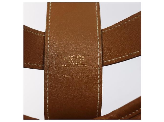 Hermès HERMES Borsa a Spalla Duska Pelle Marrone Oro Auth bs25701 D'oro - vista 15