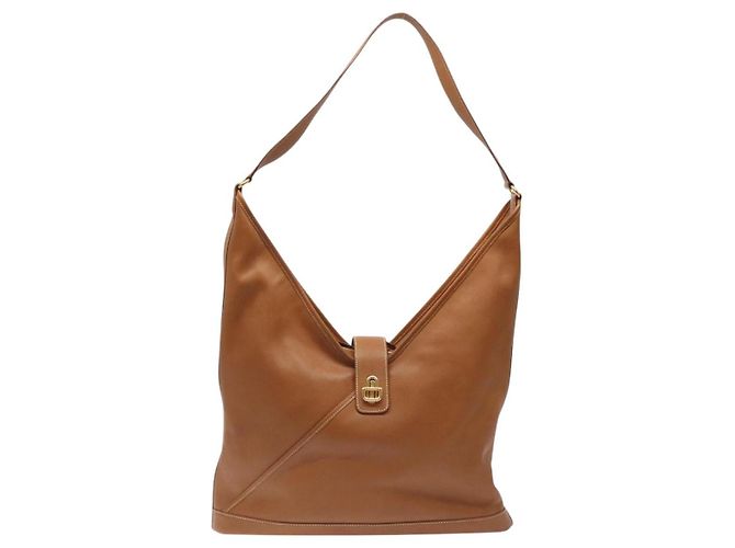 Hermès HERMES Borsa a Spalla Duska Pelle Marrone Oro Auth bs25701 D'oro - vista 2