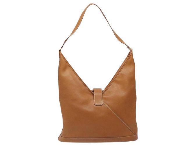 Hermès HERMES Borsa a Spalla Duska Pelle Marrone Oro Auth bs25701 D'oro - vista 3