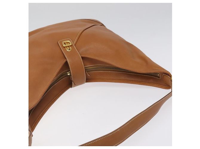 Hermès HERMES Borsa a Spalla Duska Pelle Marrone Oro Auth bs25701 D'oro - vista 6