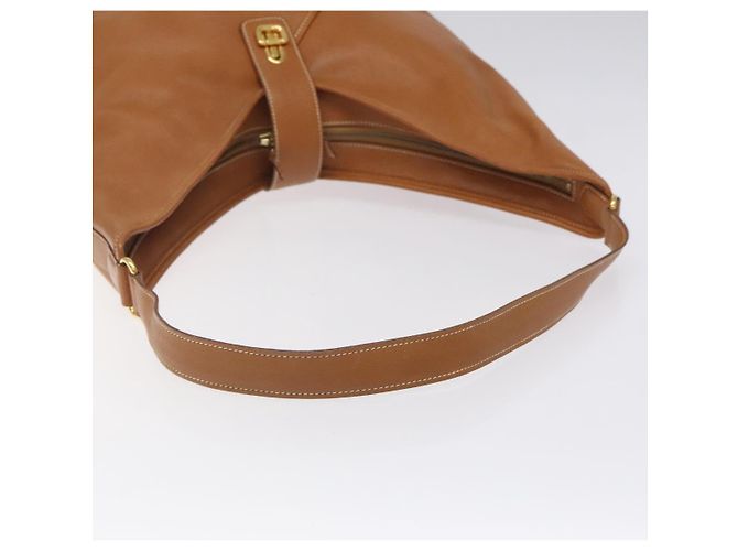 Hermès HERMES Borsa a Spalla Duska Pelle Marrone Oro Auth bs25701 D'oro - vista 7
