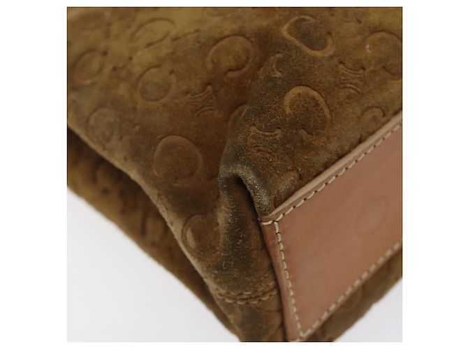 Céline Borsa a mano in tela Macadam CELINE in suede marrone e oro Auth BA2154 D'oro - vista 11