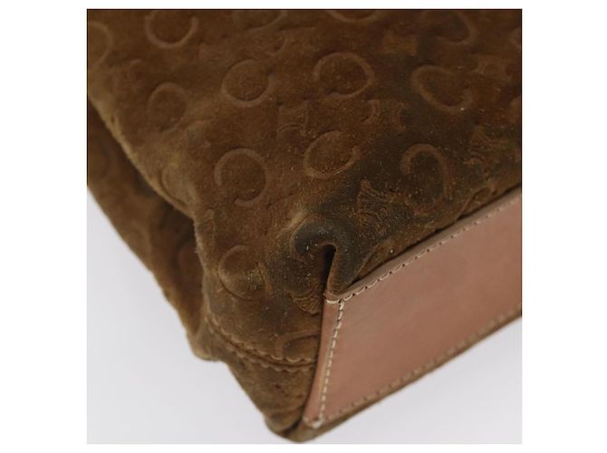 Céline Borsa a mano in tela Macadam CELINE in suede marrone e oro Auth BA2154 D'oro - vista 13