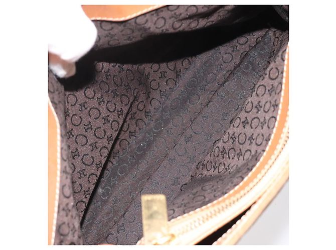 Céline Borsa a mano in tela Macadam CELINE in suede marrone e oro Auth BA2154 D'oro - vista 15