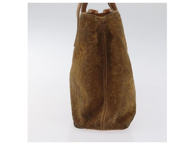 Céline Borsa a mano in tela Macadam CELINE in suede marrone e oro Auth BA2154 D'oro - vista 5