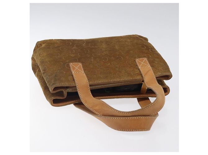 Céline Borsa a mano in tela Macadam CELINE in suede marrone e oro Auth BA2154 D'oro - vista 6