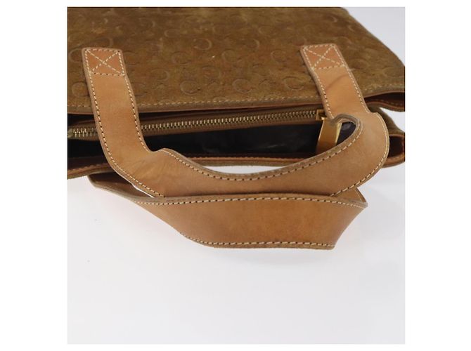 Céline Borsa a mano in tela Macadam CELINE in suede marrone e oro Auth BA2154 D'oro - vista 7