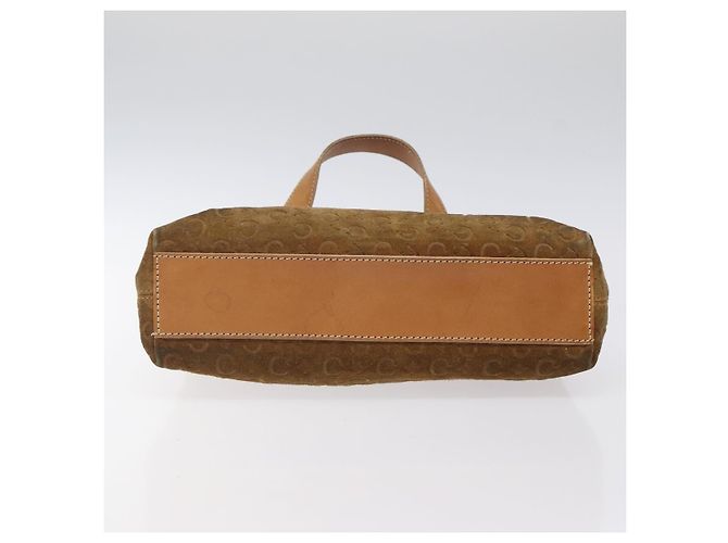 Céline Borsa a mano in tela Macadam CELINE in suede marrone e oro Auth BA2154 D'oro - vista 9