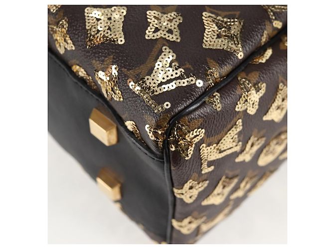 LOUIS VUITTON Borsa Speedy 30 Monogram Eclipse Paillettes Oro M40244 Auth yk18412M D'oro Monogramma - vista 11