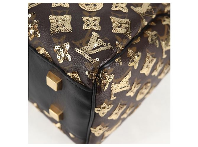 LOUIS VUITTON Borsa Speedy 30 Monogram Eclipse Paillettes Oro M40244 Auth yk18412M D'oro Monogramma - vista 13