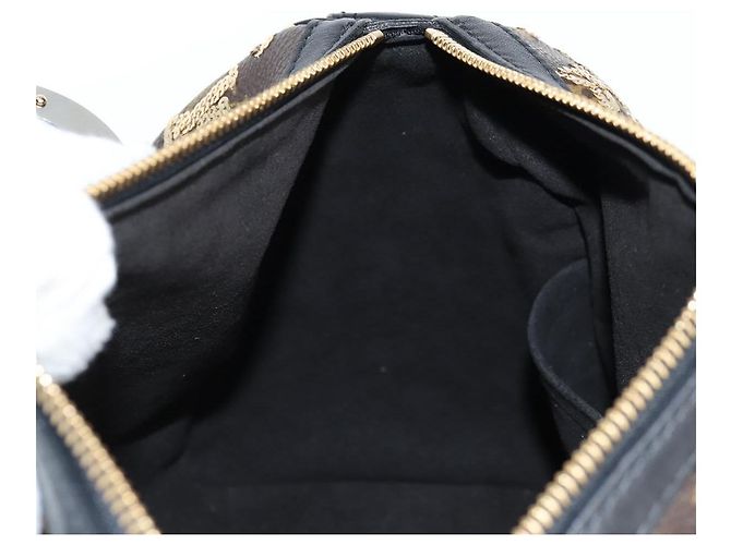 LOUIS VUITTON Borsa Speedy 30 Monogram Eclipse Paillettes Oro M40244 Auth yk18412M D'oro Monogramma - vista 21