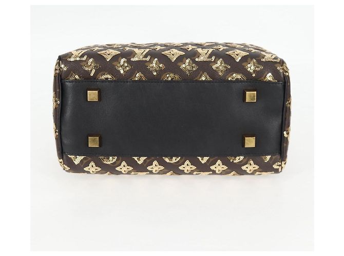 LOUIS VUITTON Borsa Speedy 30 Monogram Eclipse Paillettes Oro M40244 Auth yk18412M D'oro Monogramma - vista 9