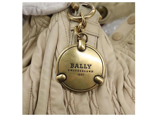 BALLY Borsa Tote in Pelle Beige Oro Auth am8137 D'oro - vista 16