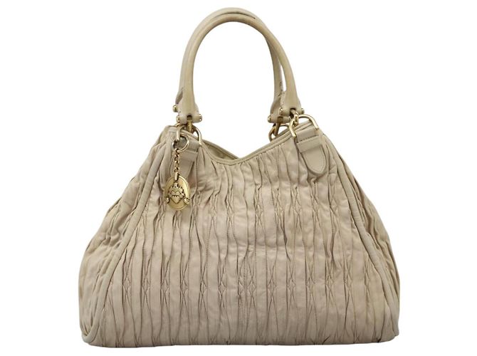 BALLY Borsa Tote in Pelle Beige Oro Auth am8137 D'oro - vista 2