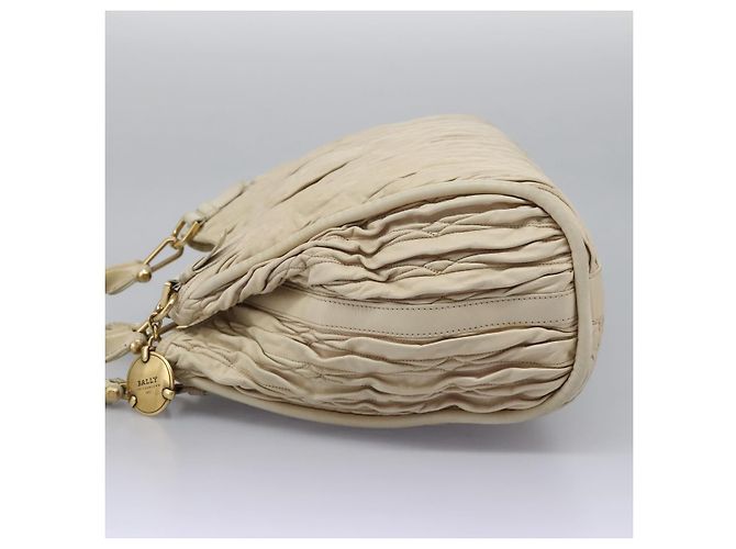 BALLY Borsa Tote in Pelle Beige Oro Auth am8137 D'oro - vista 4