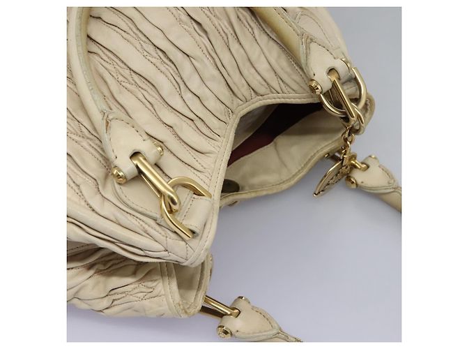 BALLY Borsa Tote in Pelle Beige Oro Auth am8137 D'oro - vista 6