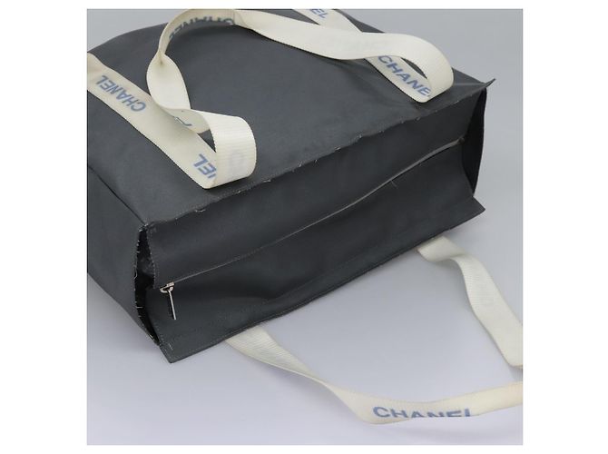 Borsa sportiva CHANEL in nylon grigio e bianco con logo CC Auth ar13479 Marrone - vista 6