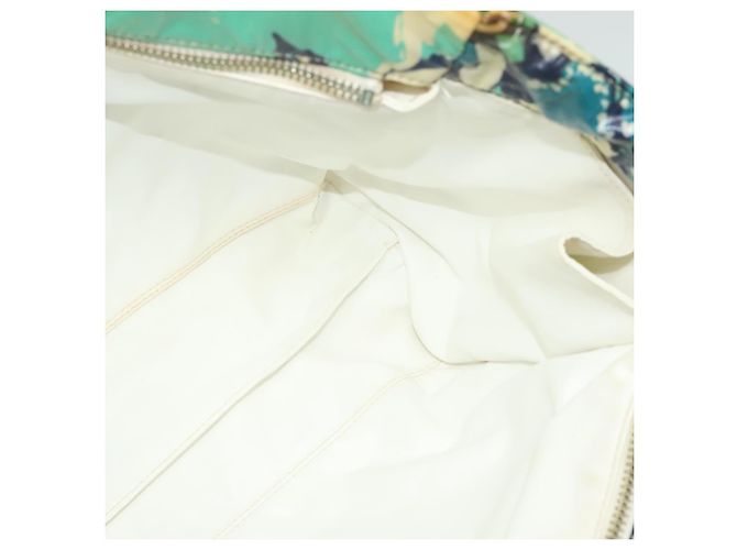Borsa Tote CHANEL in nylon verde argento CC Auth bs24762 - vista 16