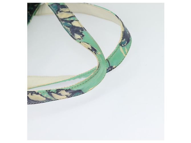 Borsa Tote CHANEL in nylon verde argento CC Auth bs24762 - vista 7