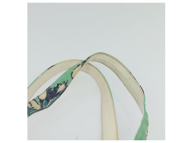 Borsa Tote CHANEL in nylon verde argento CC Auth bs24762 - vista 8