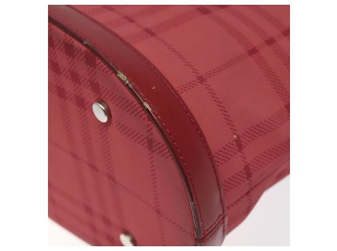 Borsa a Spalla Nova Check Burberry Canvas Rossa Auth 121545 Rosso - vista 10