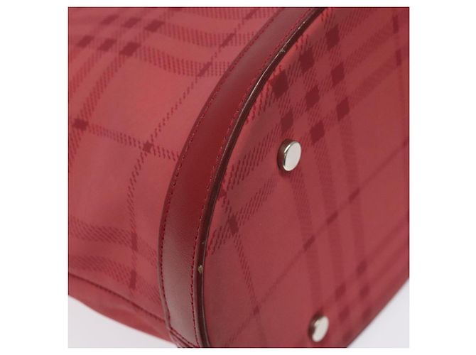 Borsa a Spalla Nova Check Burberry Canvas Rossa Auth 121545 Rosso - vista 11