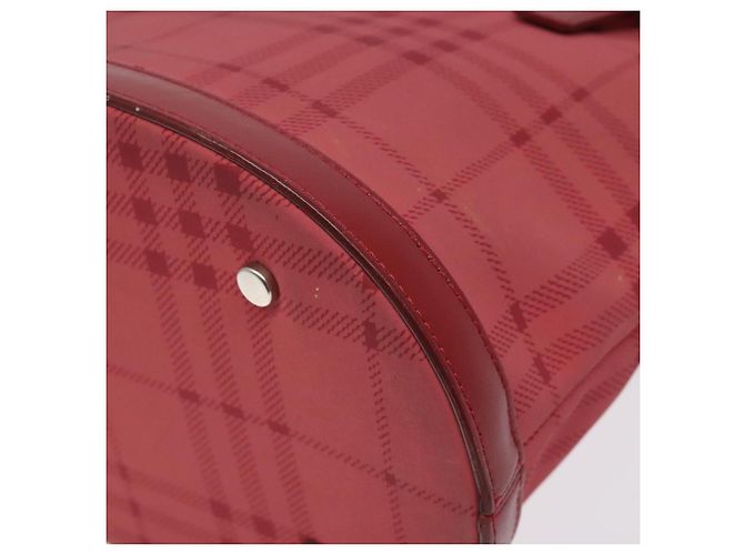 Borsa a Spalla Nova Check Burberry Canvas Rossa Auth 121545 Rosso - vista 12