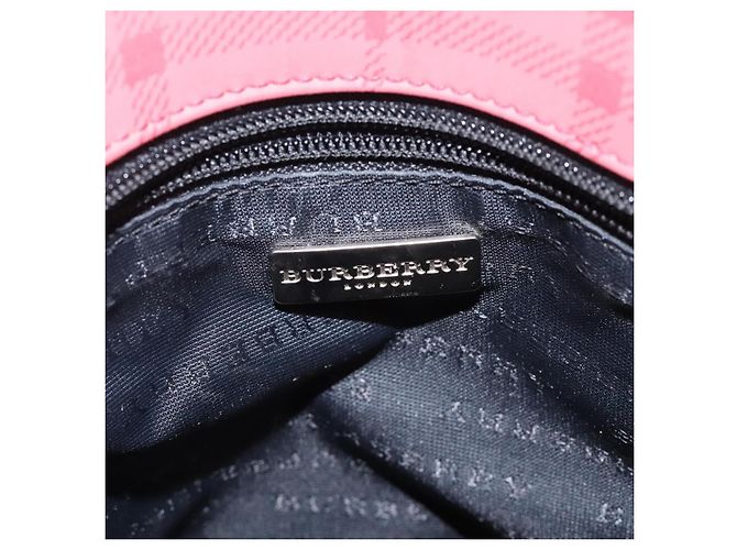 Borsa a Spalla Nova Check Burberry Canvas Rossa Auth 121545 Rosso - vista 15