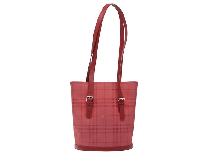 Borsa a Spalla Nova Check Burberry Canvas Rossa Auth 121545 Rosso - vista 3