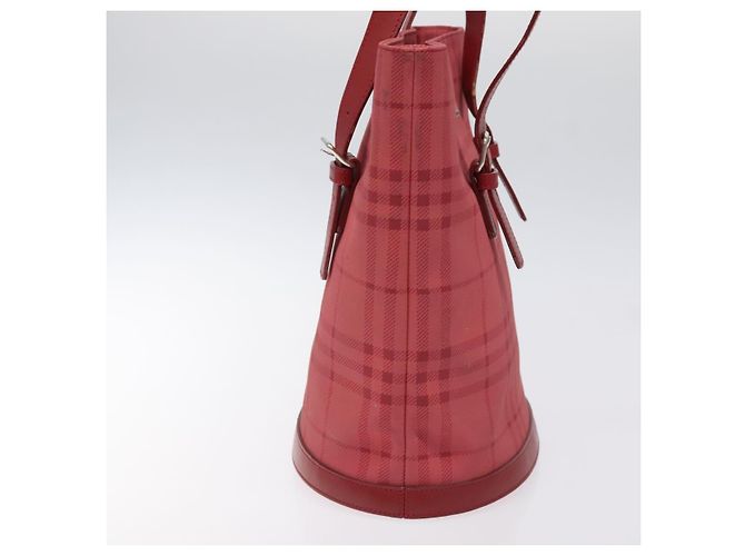 Borsa a Spalla Nova Check Burberry Canvas Rossa Auth 121545 Rosso - vista 4