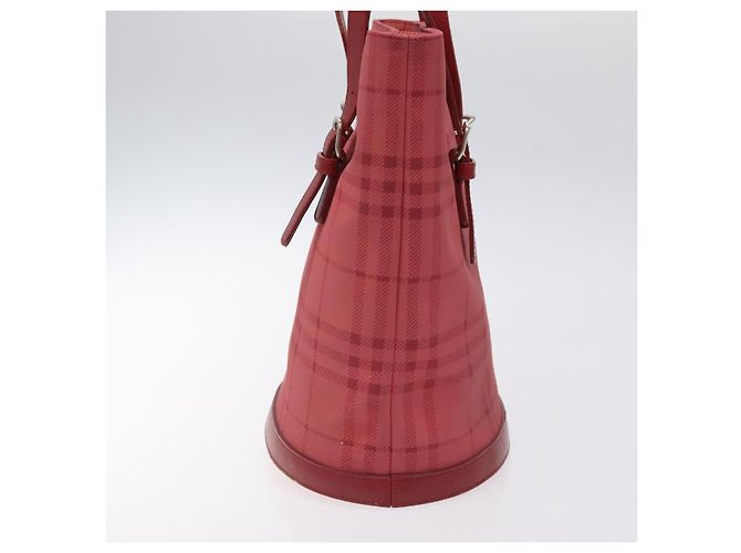 Borsa a Spalla Nova Check Burberry Canvas Rossa Auth 121545 Rosso - vista 5