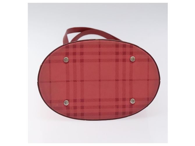 Borsa a Spalla Nova Check Burberry Canvas Rossa Auth 121545 Rosso - vista 9